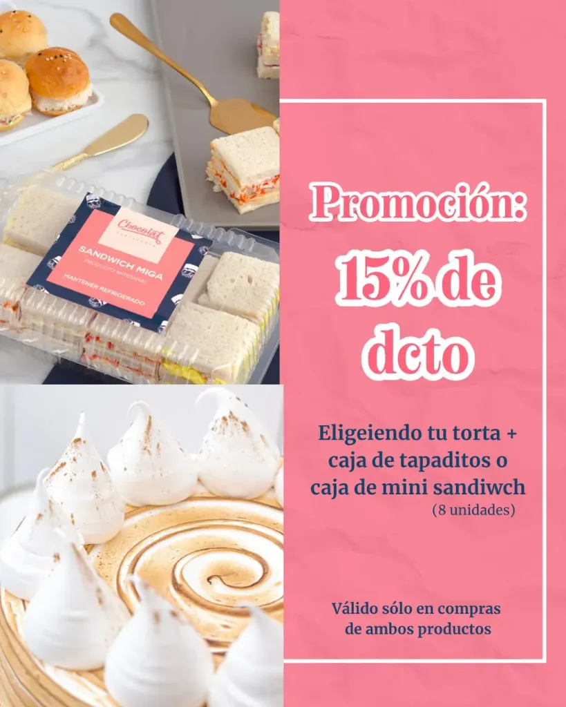 Especial día de las madres Torta + caja de tapaditos/Mini Sandwich